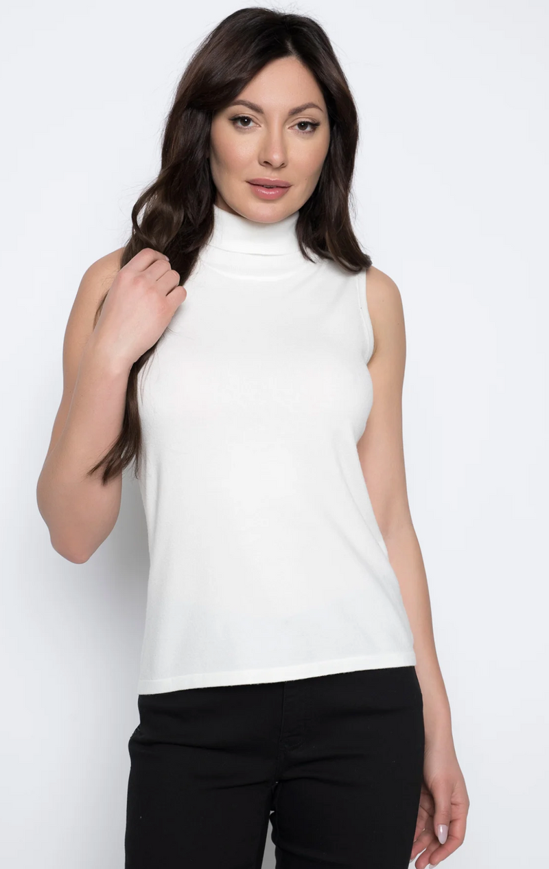 TURTLE NECK TANK-OFF WHITE