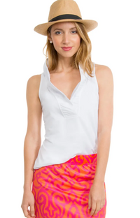 Jersey Sleeveless Ruffneck Top - Solid