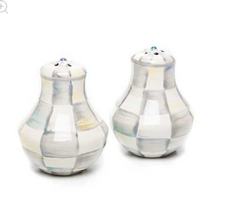 Sterling Check Salt & Pepper Shakers