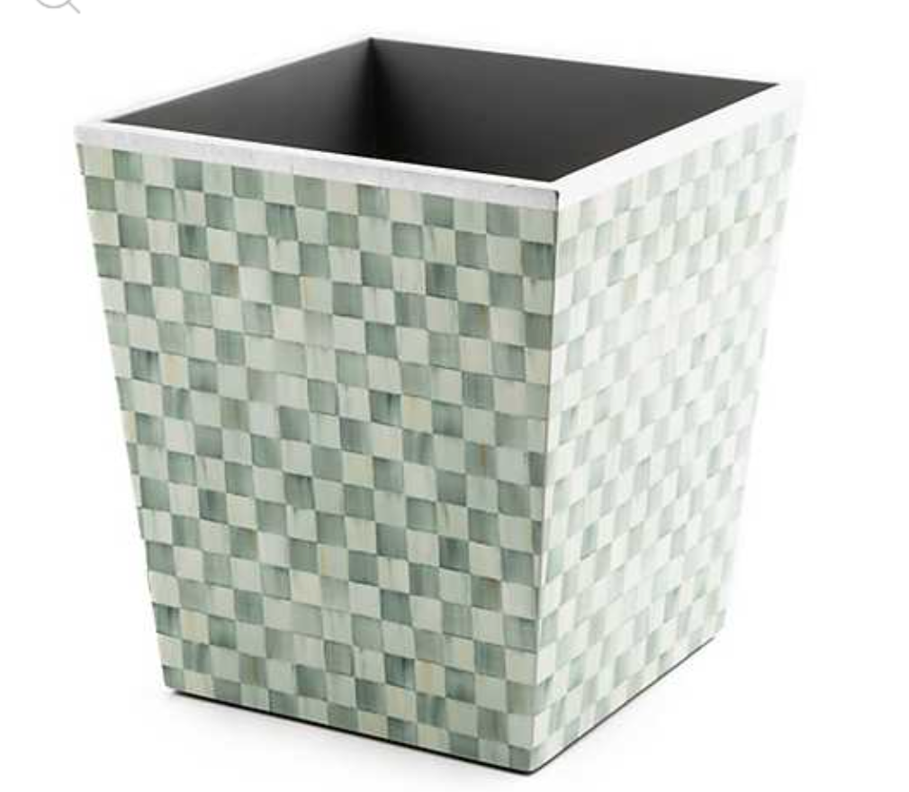 Sterling Check Lacquer Waste Bin