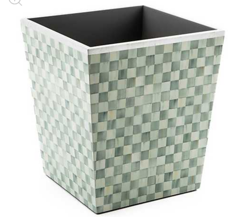 Sterling Check Lacquer Waste Bin