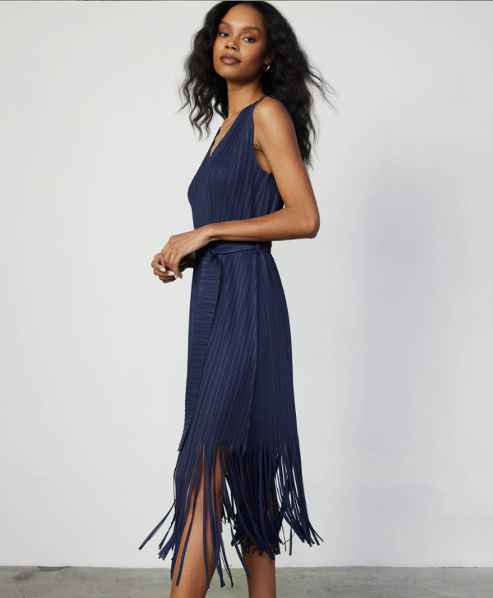 Sleeveless Pleated Midi Dress