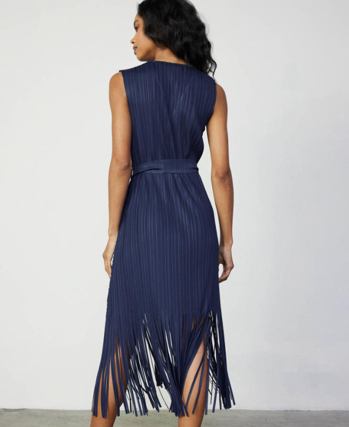 Sleeveless Pleated Midi Dress