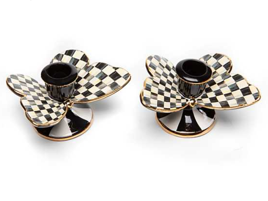 Courtly Check Butterfly Candle Holders, Set of 2