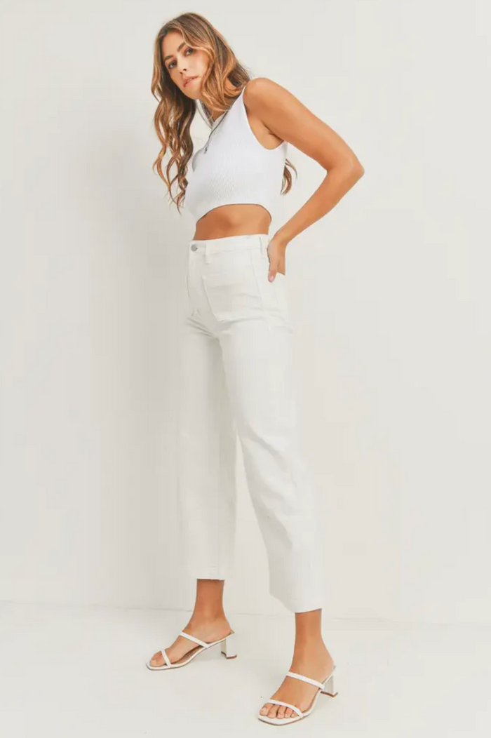 OFF WHITE PATCH POCKET WIDE LEG