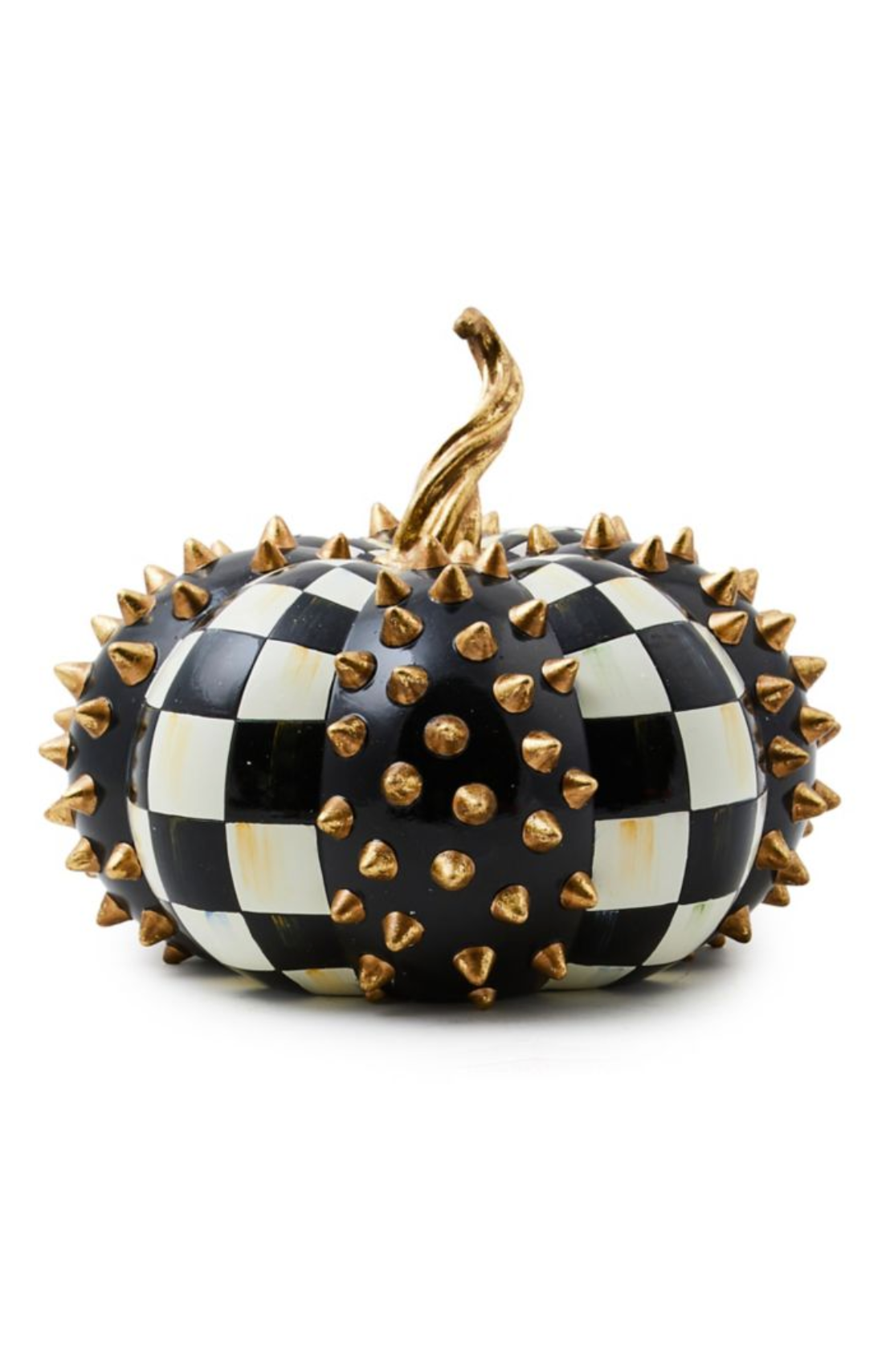 Courtly Check Squashed Gold Spikes Pumpkin