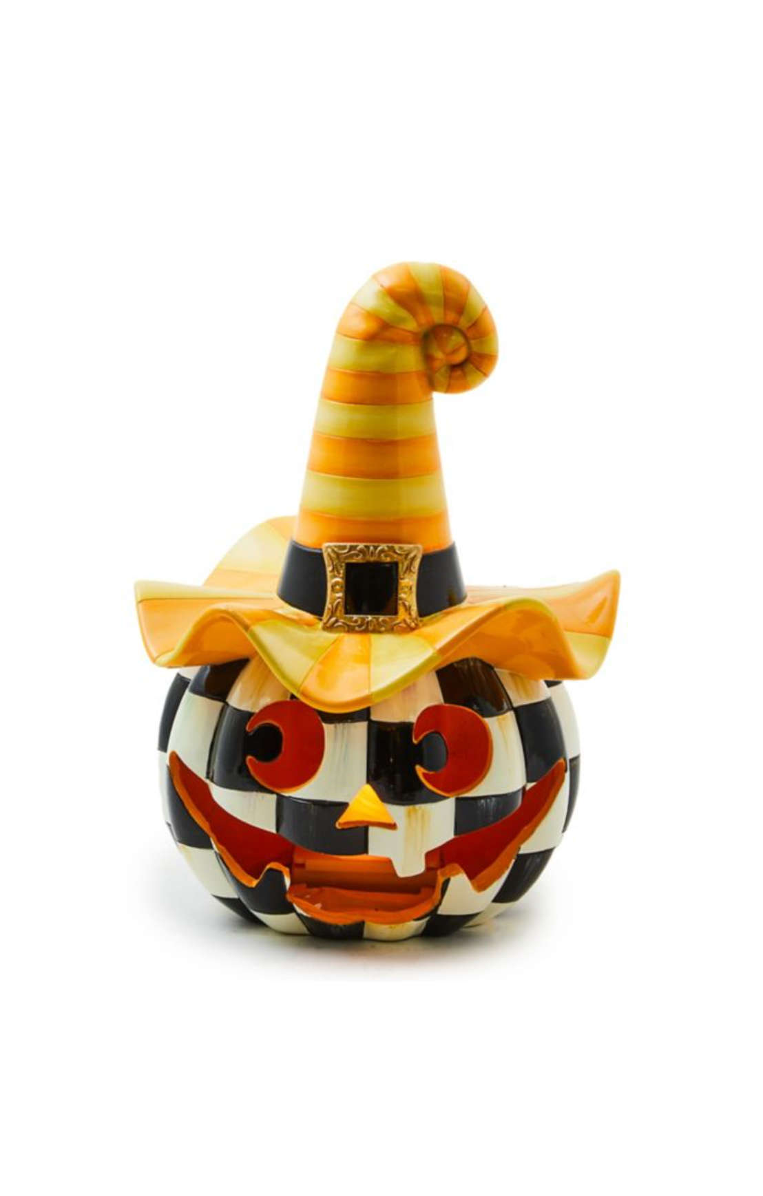 Illuminated Happy Jack Pumpkin with Yellow Hat