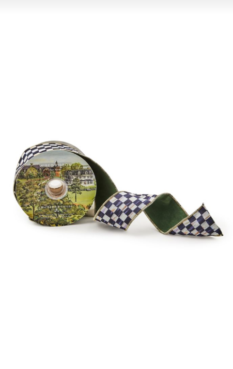 Courtly Check 2.5" Green Suede Ribbon