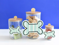 Happy Everything Mini Small Wooden Lid Glass Jar