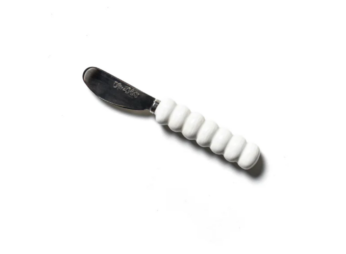 Signature Knob Appetizer Spreader White