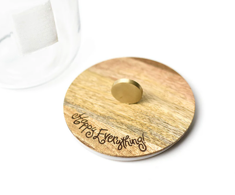 Mini Wooden Lid Happy Everything Glass Jar