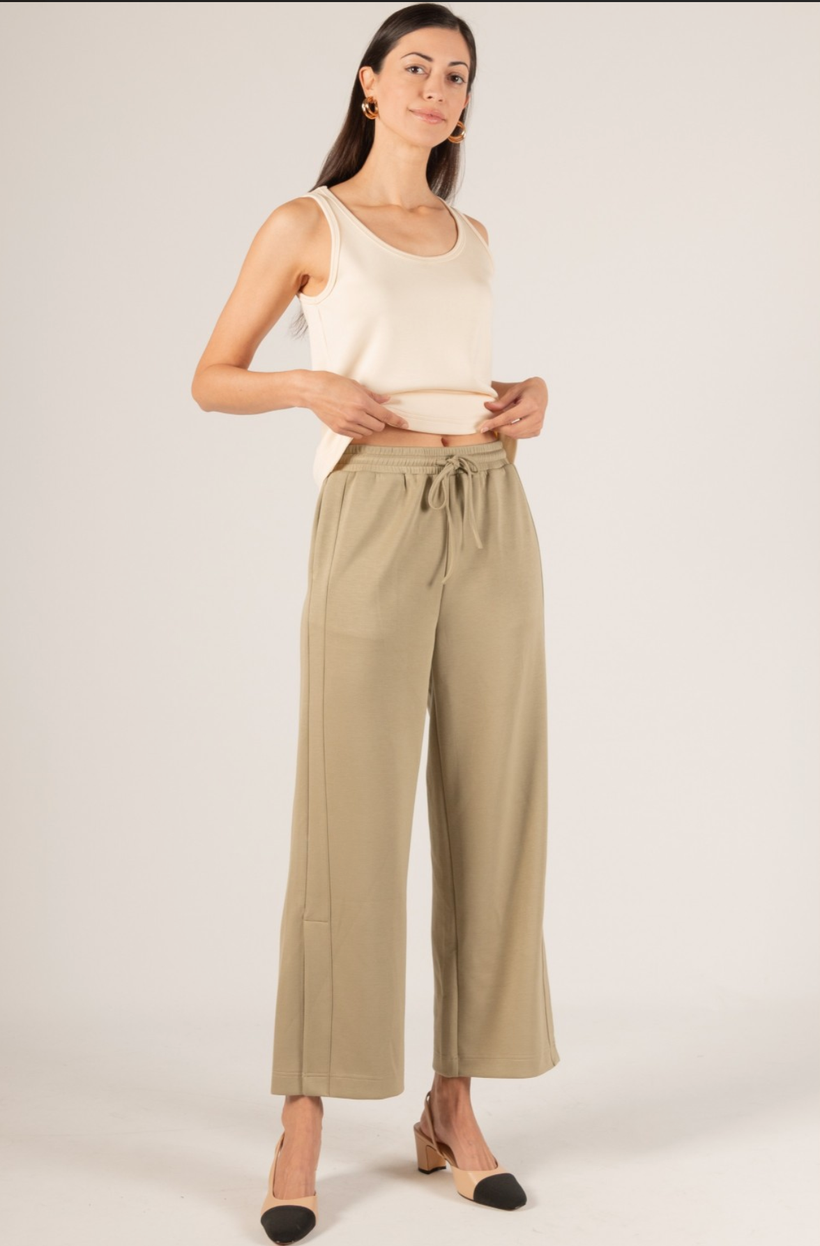 P. CILL Butter Modal Side Binding Wide Leg Pants