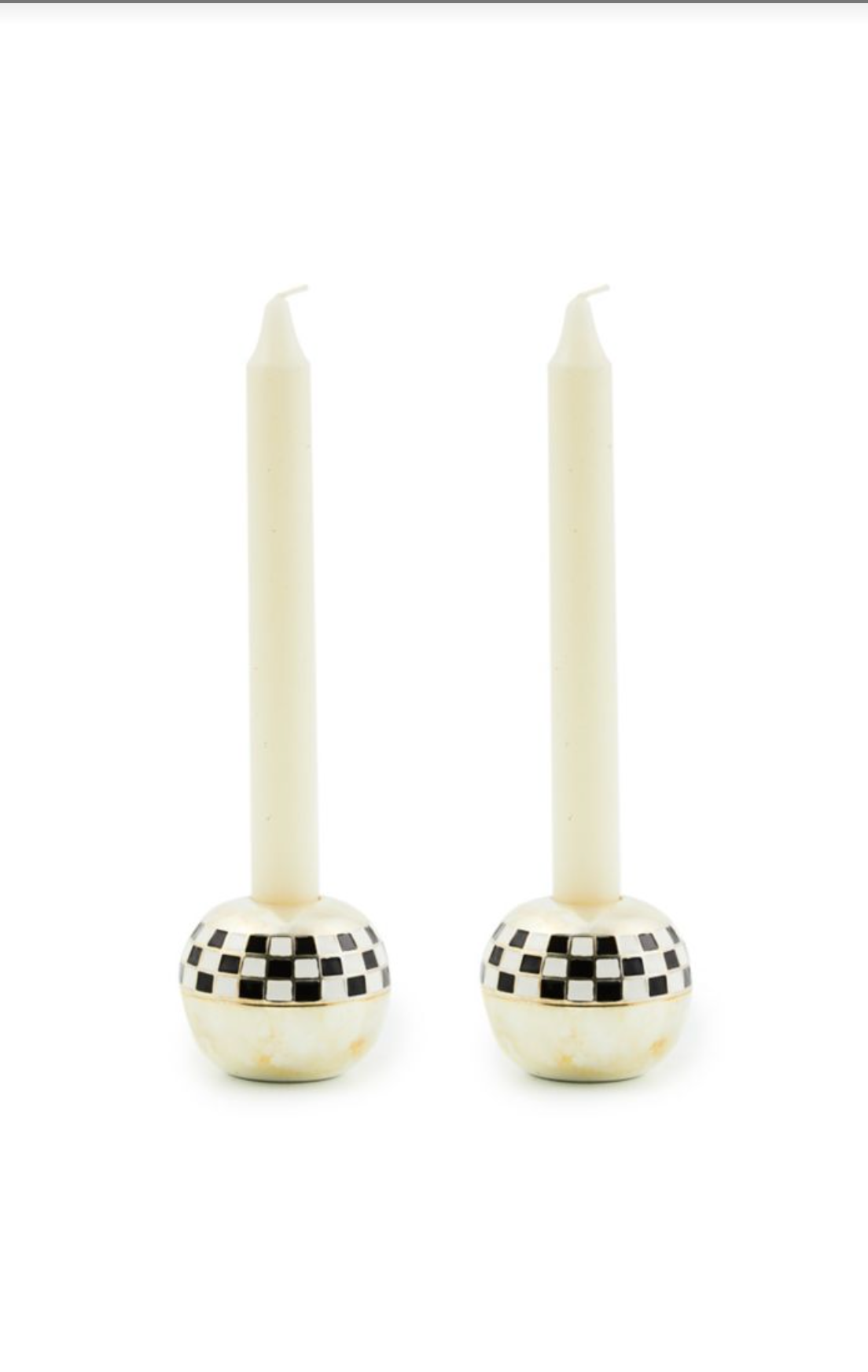 Large Sphere Check Candle Holders, set of 2