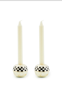 Large Sphere Check Candle Holders, set of 2