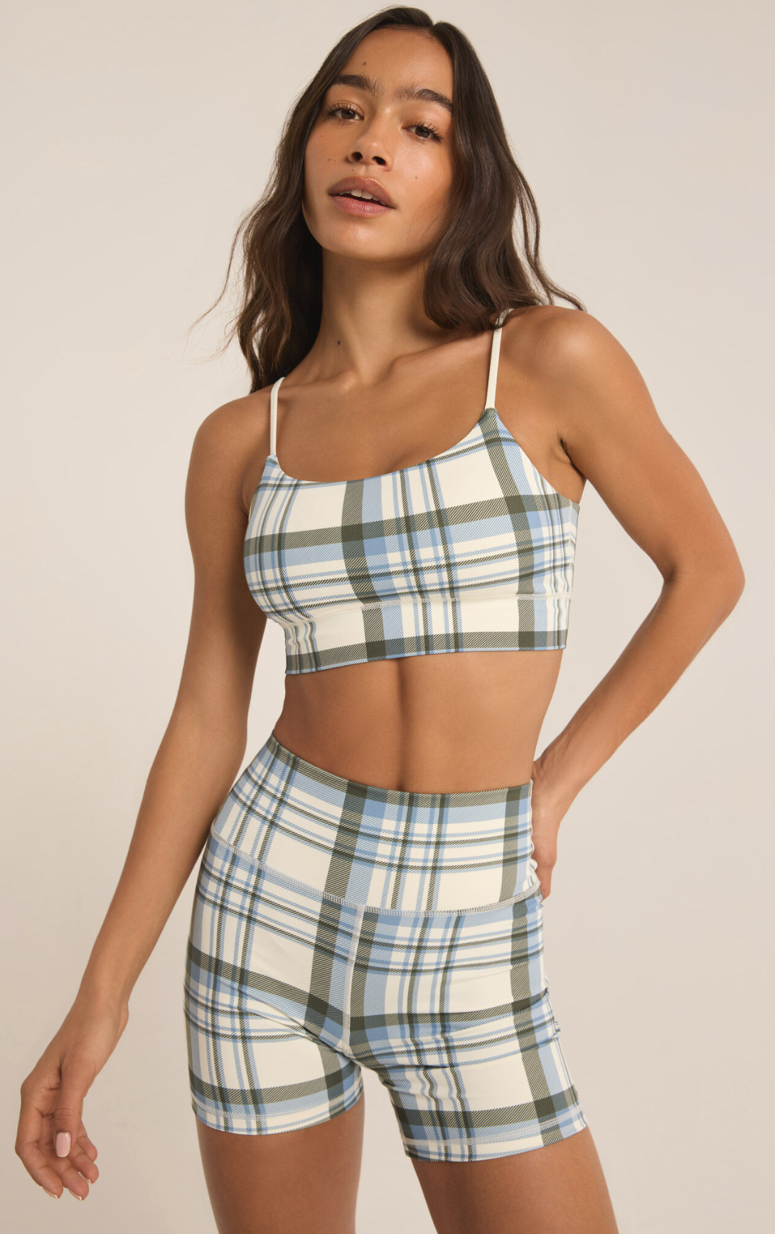 Shine Plaid Bra