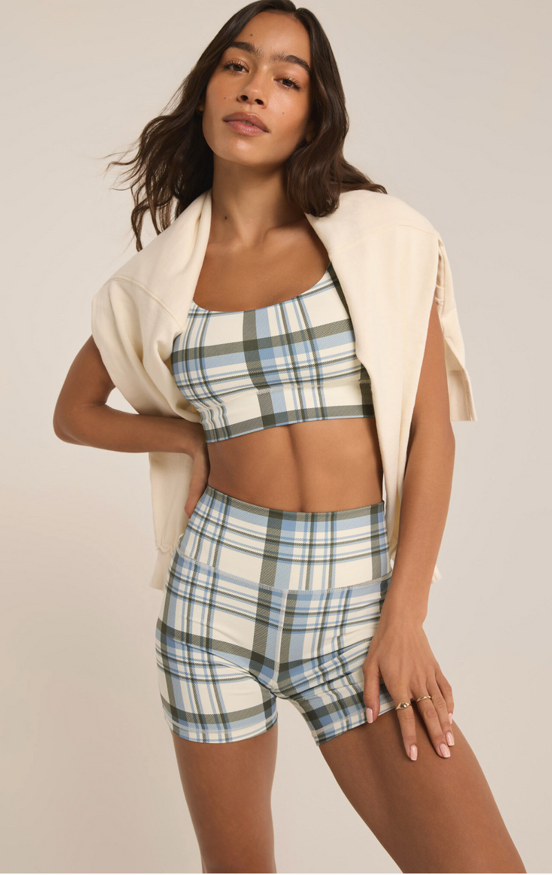 Shine Plaid Bra