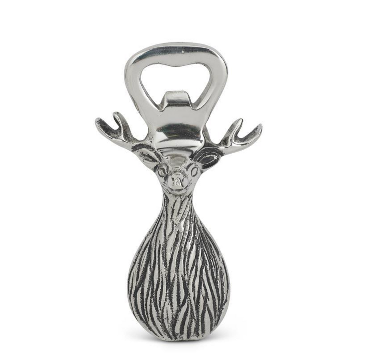 5.5 Inch Polished Silver Deer Head Bottle Opener