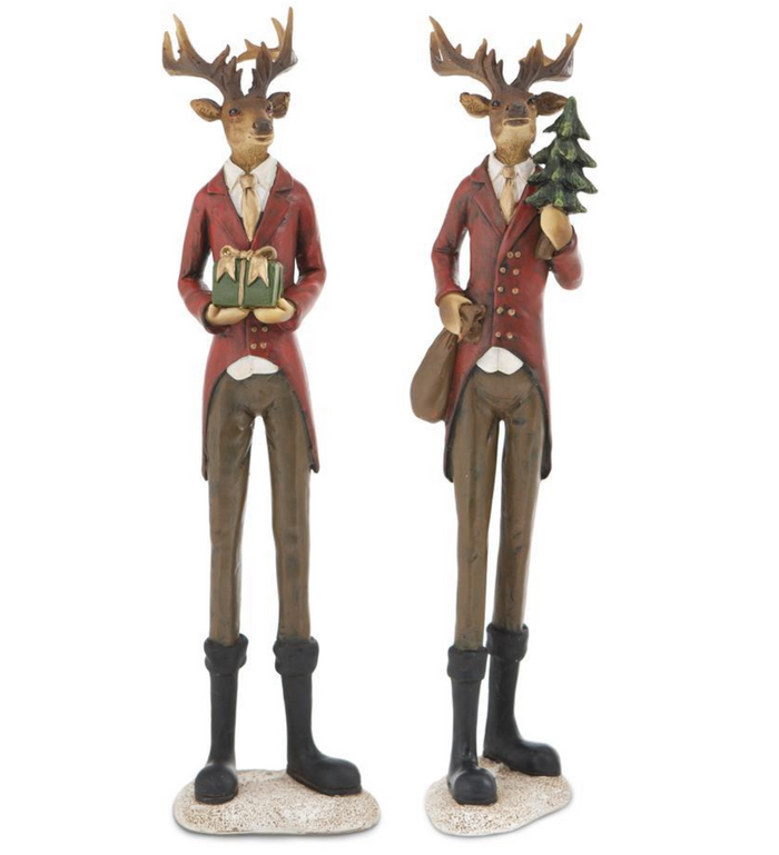 Assorted 12.5 Inch Reindeer in Suit (2 Styles)