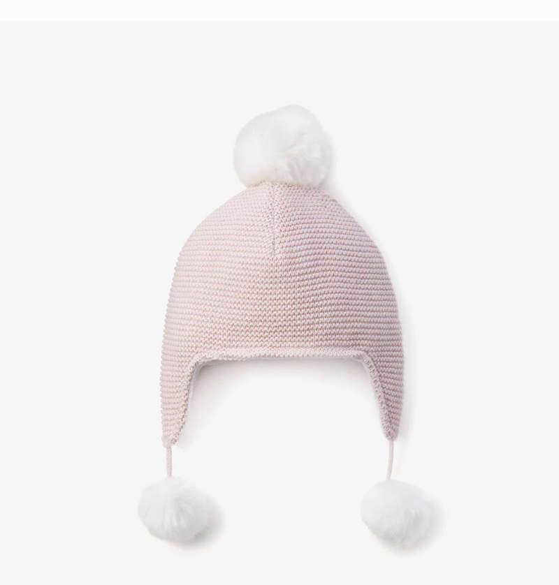 Sofia & Finn Pale Pink Pom Pom Baby Hat