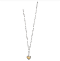 Mosaic Heart Two Tone Necklace