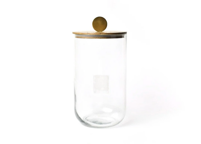 Big Wooden Lid Happy Everything Glass Jar