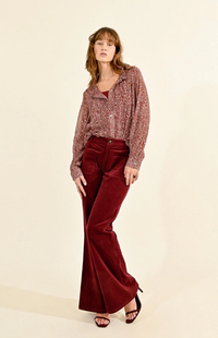 VELVET FLARE PANTS