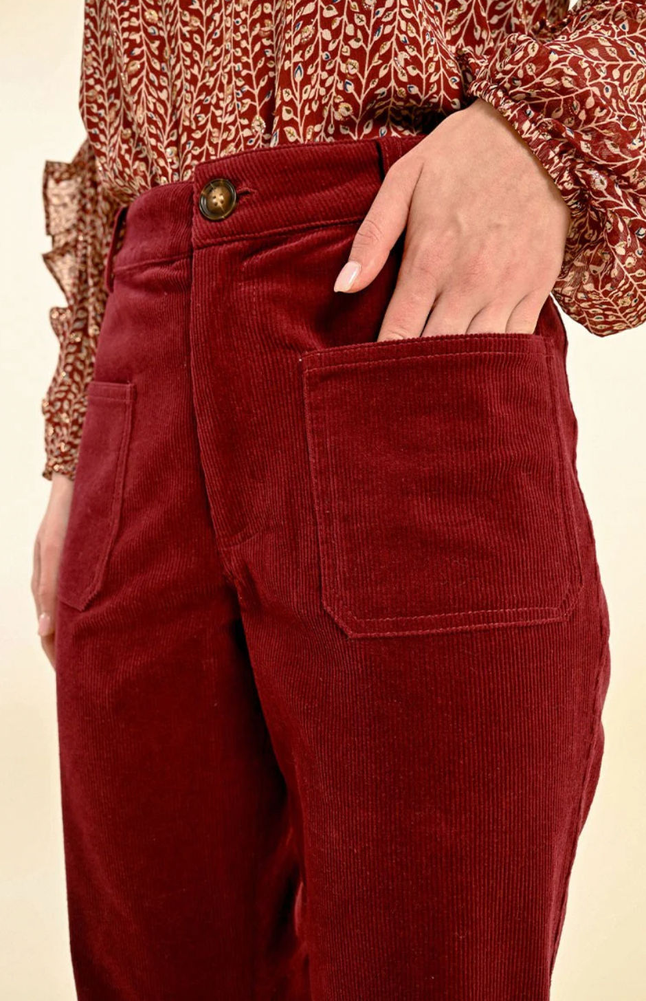 VELVET FLARE PANTS