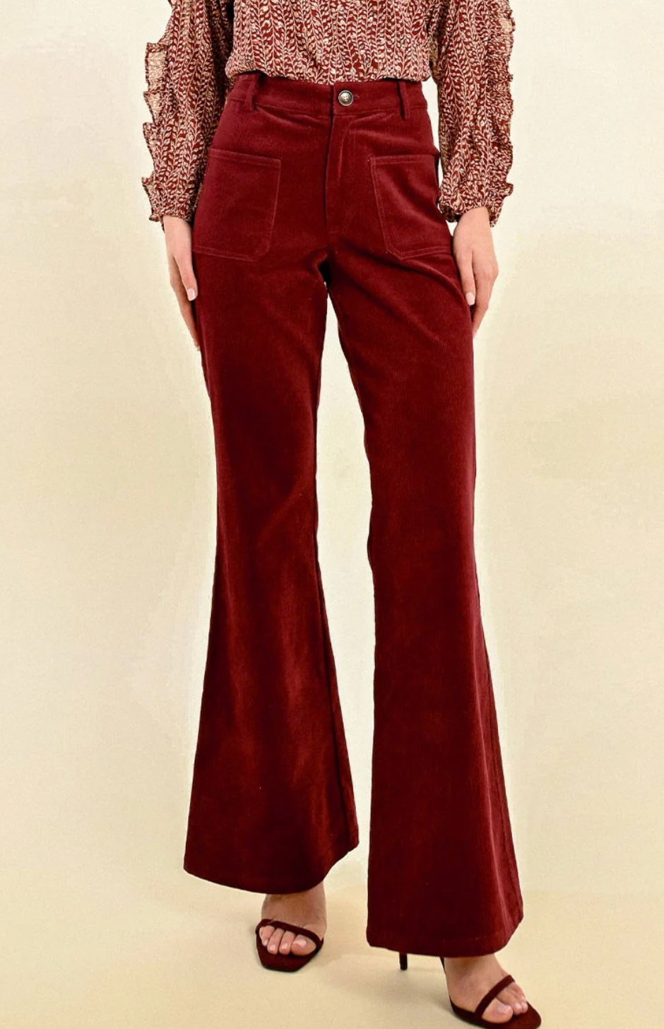 【PORTERNA】Flon velvet flare brushed lounge pants Velour Flare Pants
