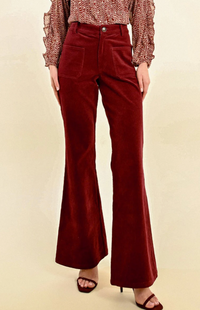 VELVET FLARE PANTS