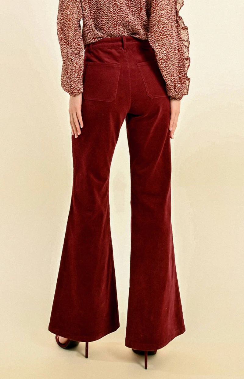 VELVET FLARE PANTS