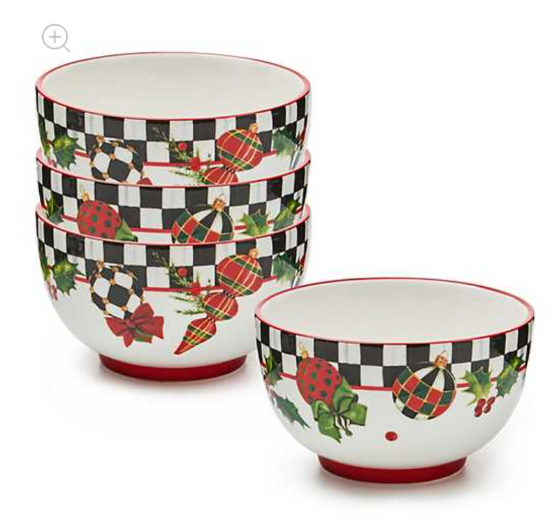 Deck the Halls Breakfast Bowls, Set of 4