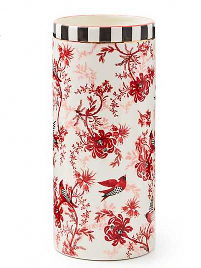 Cardinal Toile Tall Vase