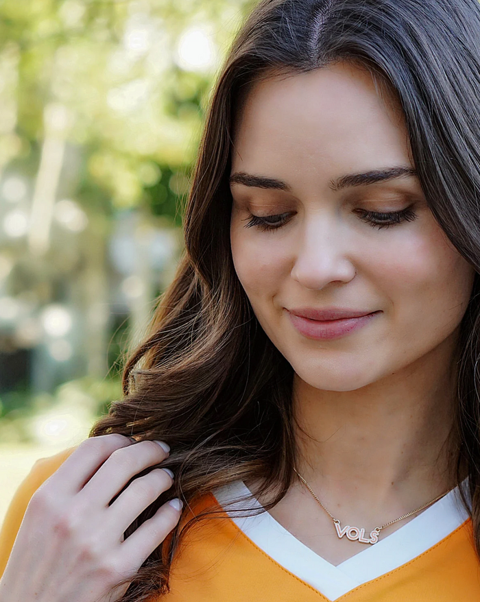 Tennessee Volunteers Outline Enamel Necklace in Orange/White