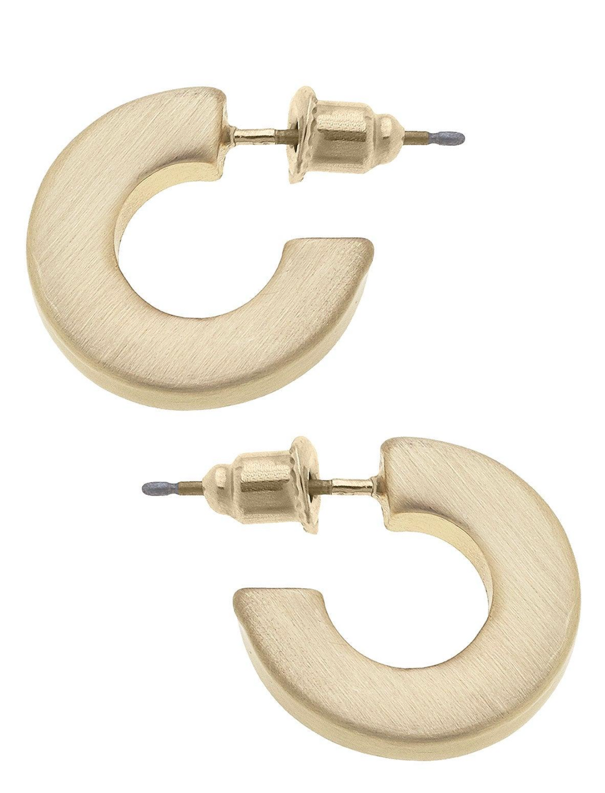 Cali Large Flat Hoop Earrings in Satin Gold