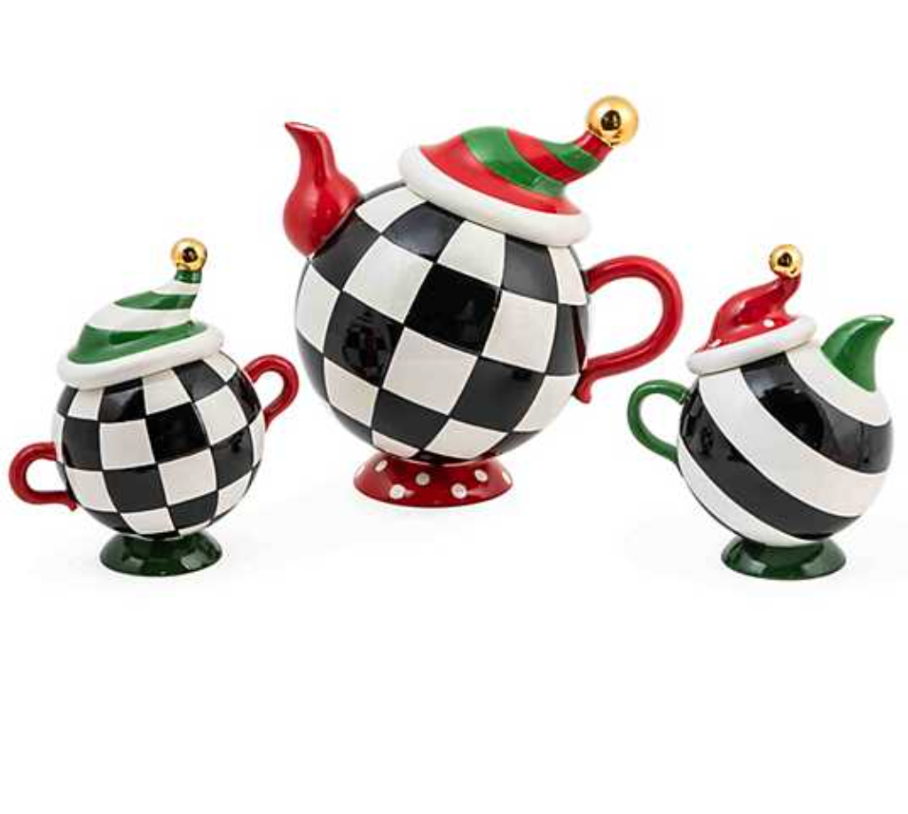 Granny Kitsch Tipsy Creamer & Sugar Set