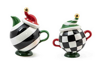 Granny Kitsch Tipsy Creamer & Sugar Set