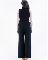 Classy Tight Knit Sleeveless Turtle Neck Top