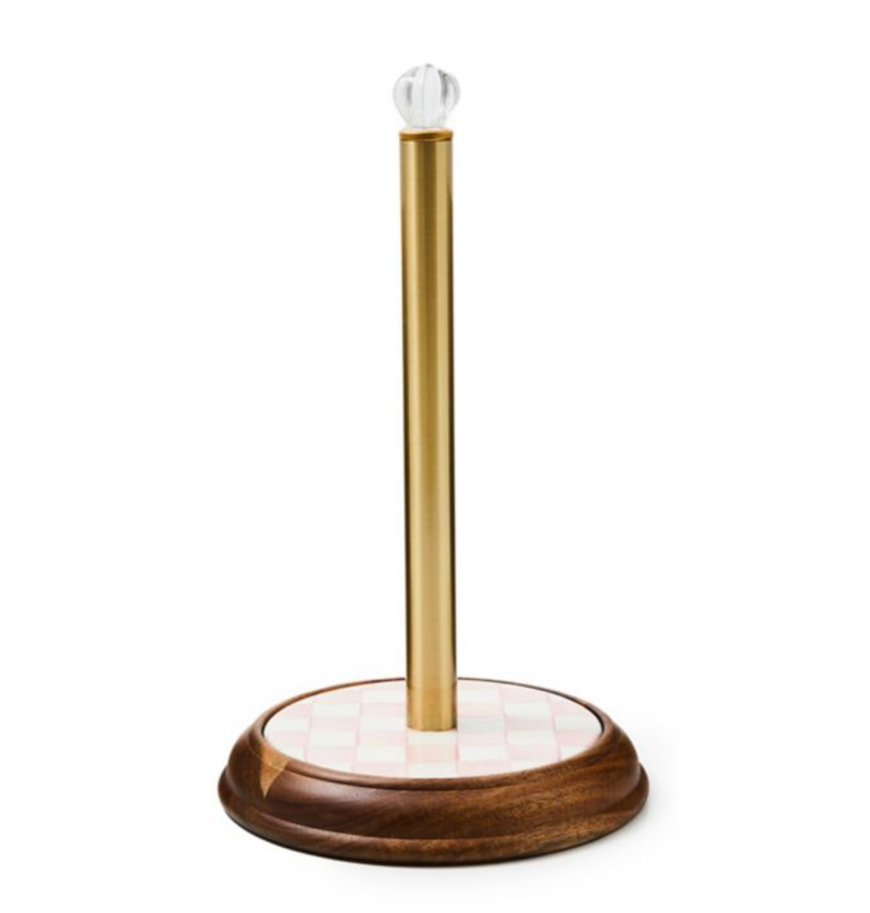 Rosy Check Wood Paper Towel Holder