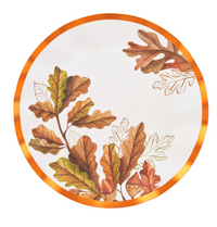 Acorn and Oak Wavy Paper Dinner Plate/8pk