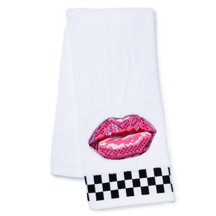 Pucker Up Check Hand Towel