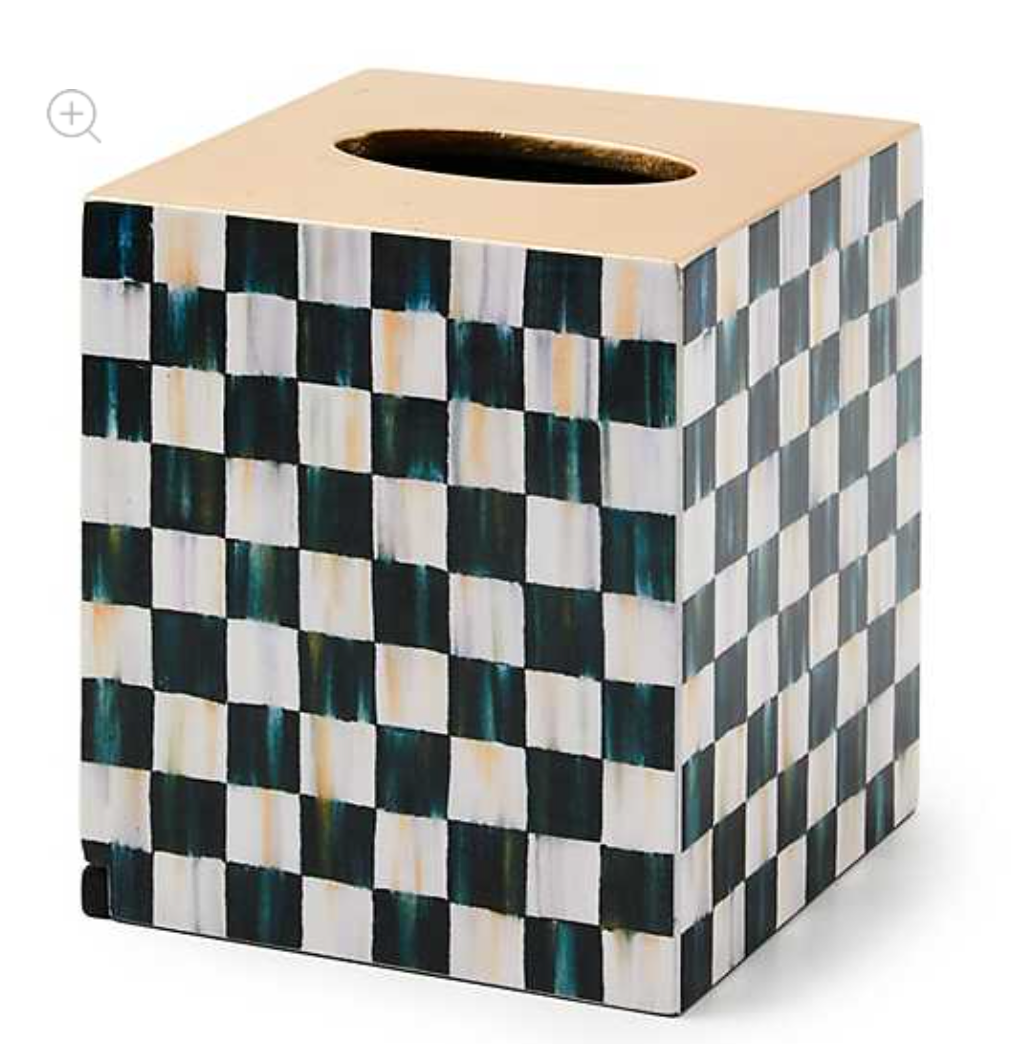 Courtly Check Lacquer Boutique Tissue Box Cover