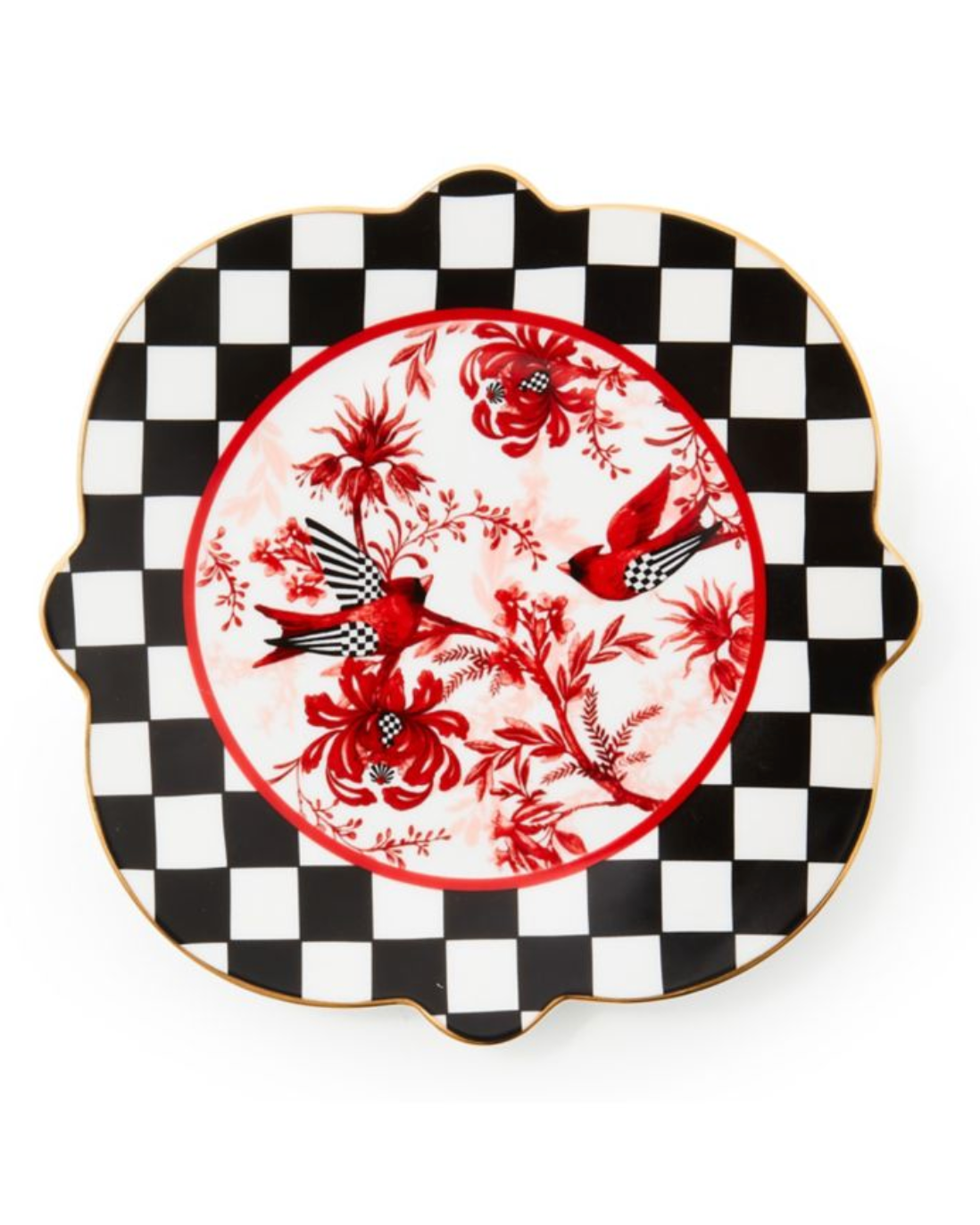 Cardinal Toile Salad Plate