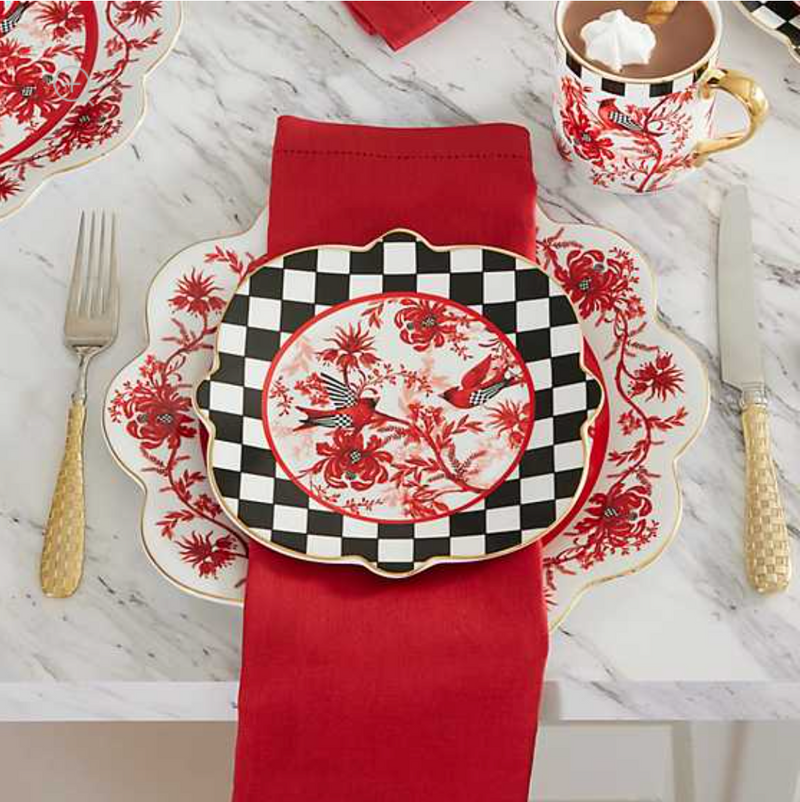 Cardinal Toile Salad Plate