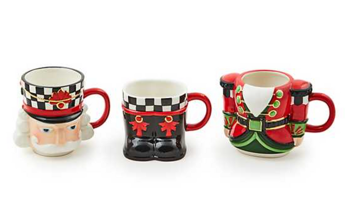 Classic Courtly Nutcracker Stacking Mugs, Set of 3