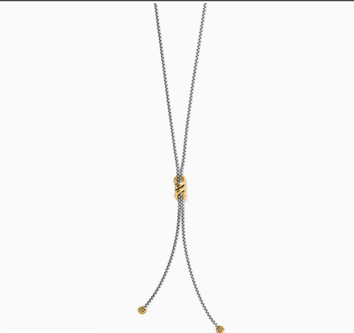 Interlok Twist Two Tone Lariat Necklace