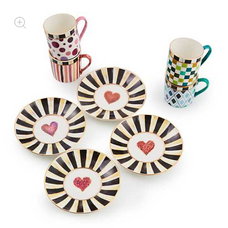 Sweetheart Espresso Cup & Saucer, Set of 4