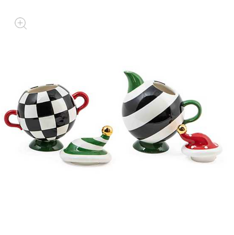 Granny Kitsch Tipsy Creamer & Sugar Set