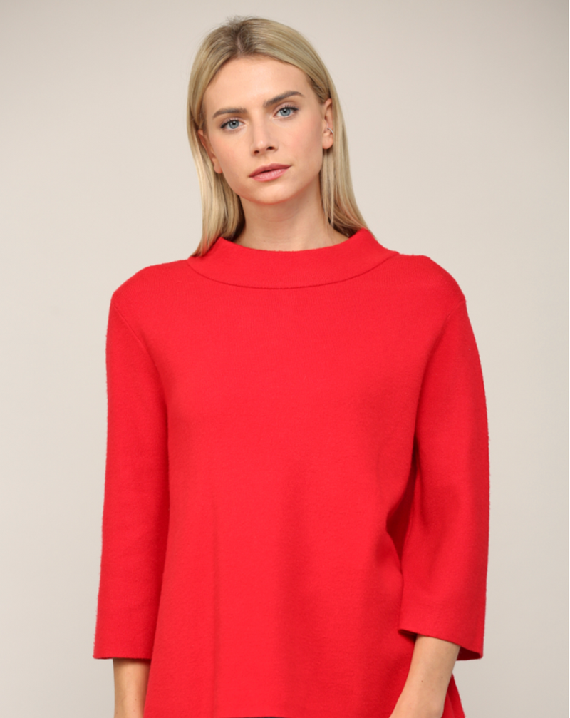 MOCK NECK PULL OVER SWEATER/BELL SLEEVE