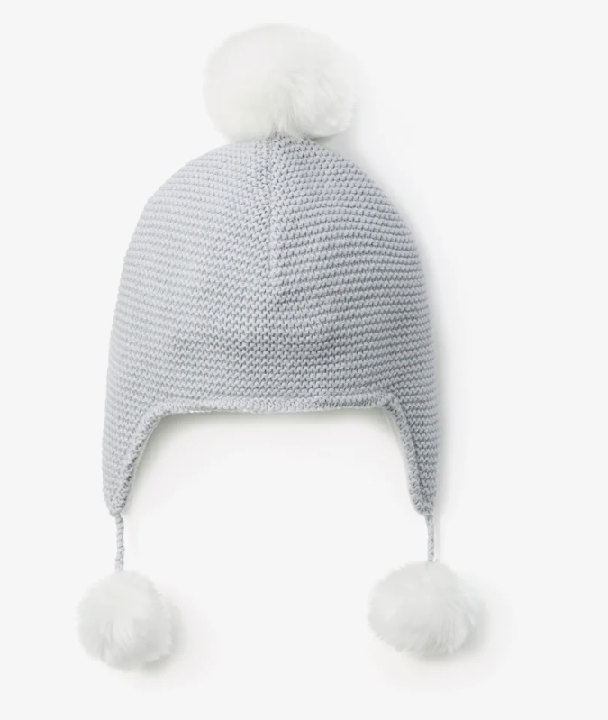 Sofia & Finn Pale Blue Pom Pom Baby Hat