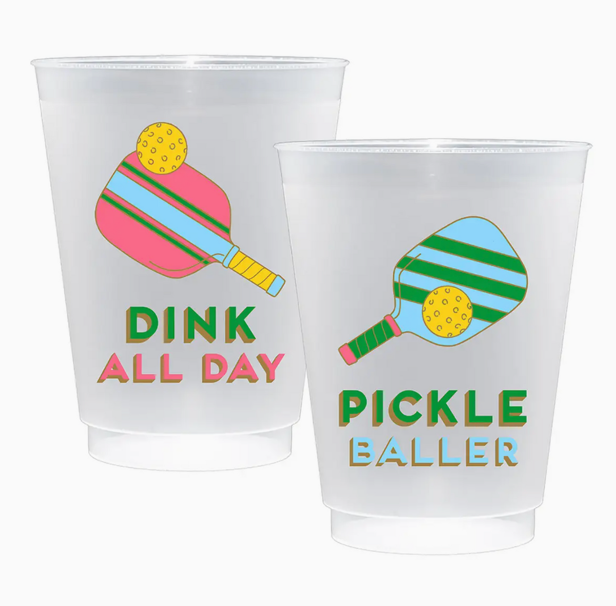 Pickleball Shatterproof Frost Flex Plastic Cups